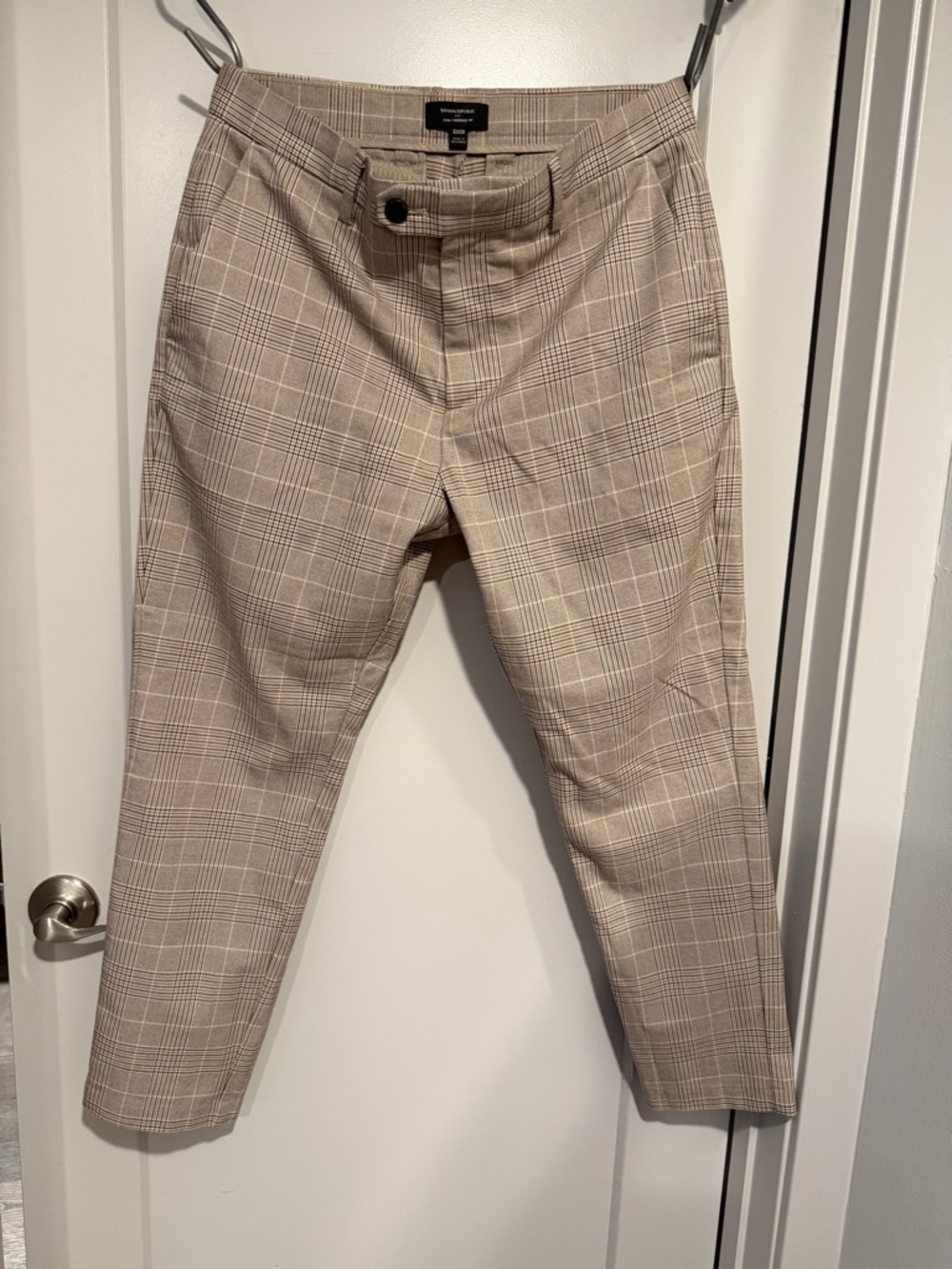 Banana Republic Tan Plaid Dress Pants